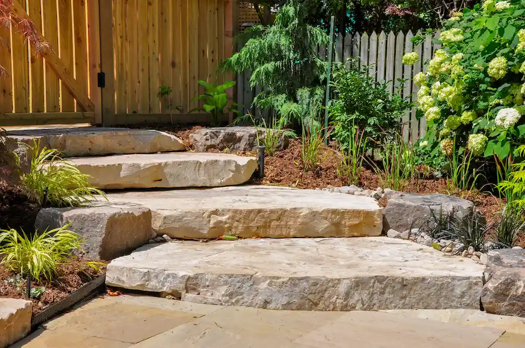 How to Build Stone Steps on a Garden Slope? Stone Center